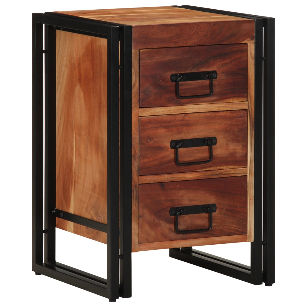Comodino  40x40x59 cm in legno massello di acacia