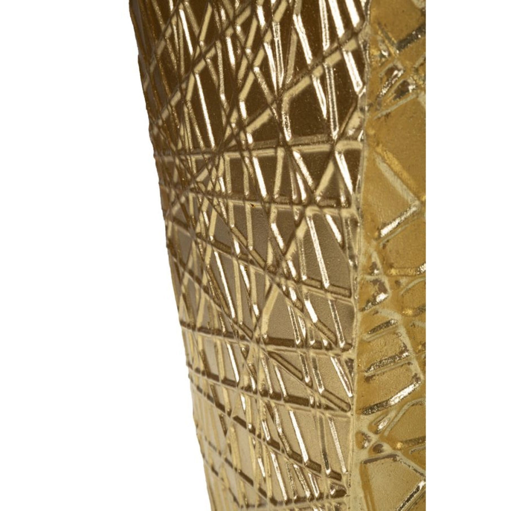 Set di 2 Vasi Decorativi VKH389, Oro, Metallo, 34x34x90 cm