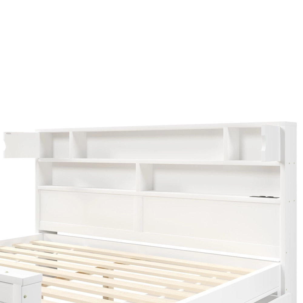 Letto Contenitore con LED, USB e Cassetti ¨C Xylo ¨C Bianco 180x200