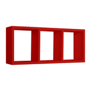 Mensola 3 Scomparti da Parete Rettangolare Moderno Rosso 70x15,5x30h - Sanitec