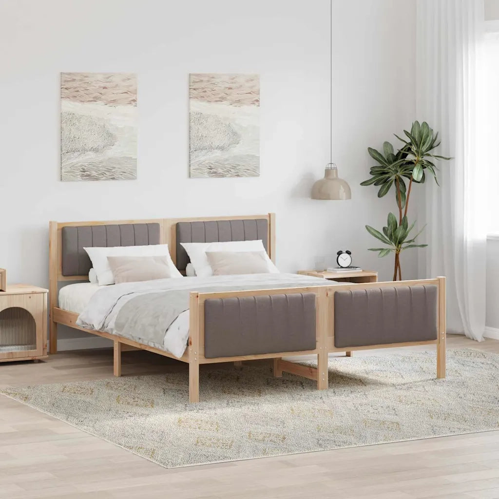 Struttura del Letto con testiera Marrone e taupe 150 x 200 cm 3394316