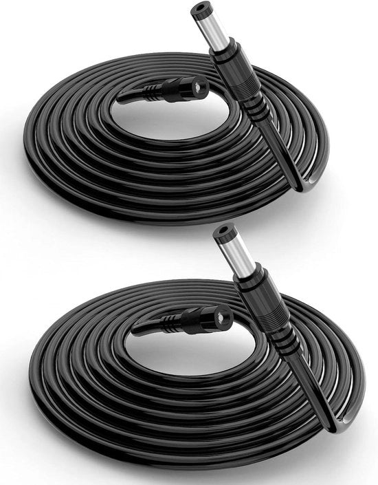 Cavo di estensione 10 m 21 mm x 55 mm per sistema di telecamere di sorveglianza CCTV - cavo di alimentazione 12 V DC (nero, 2 pezzi)
