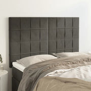 Testiera-Testata Decorativa Grigio Scuro 144x5x118/128 cm Velluto 578541