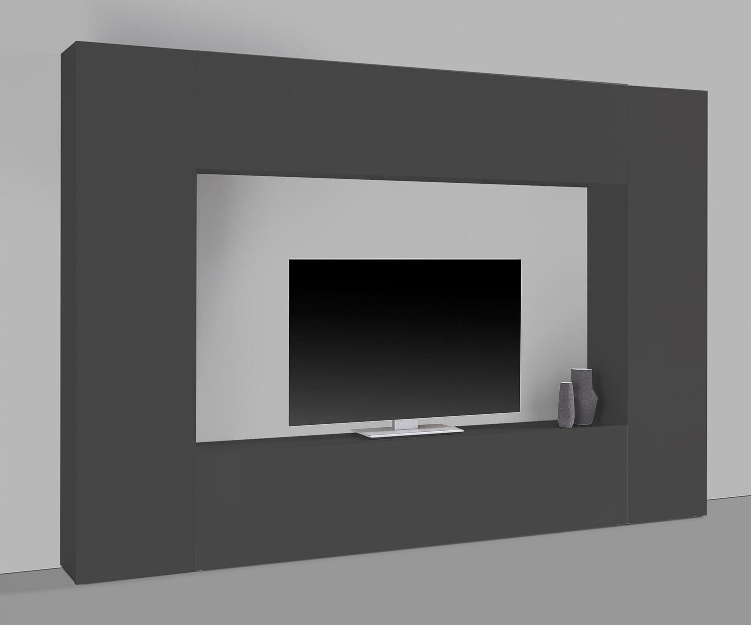 Parete Attrezzata Soggiorno 260x30x180 cm Maruska n°2 Grigio Antracite Opaco