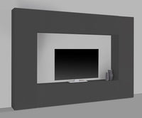 Parete Attrezzata Soggiorno 260x30x180 cm Maruska n°2 Grigio Antracite Opaco