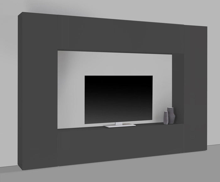 Parete Attrezzata Soggiorno 260x30x180 cm Maruska n°2 Grigio Antracite Opaco