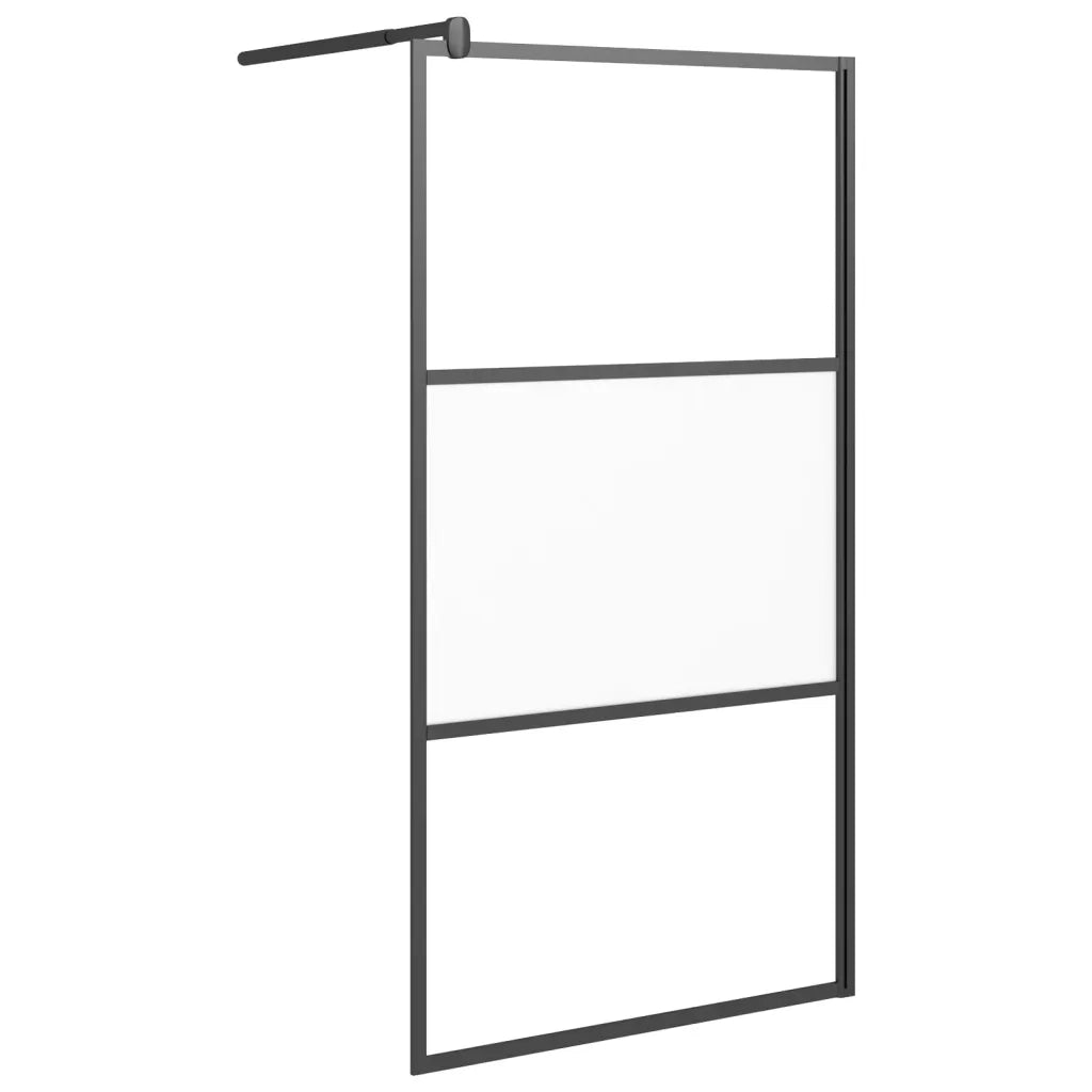 Parete Doccia Walk in 100x195cm Vetro Semi Smerigliato ESG Nero 151874