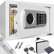 Cassaforte Elettronica con Combinazione 31x20x20cm LED Doppio Bullone in Acciaio Cassetta Sicurezza Argento