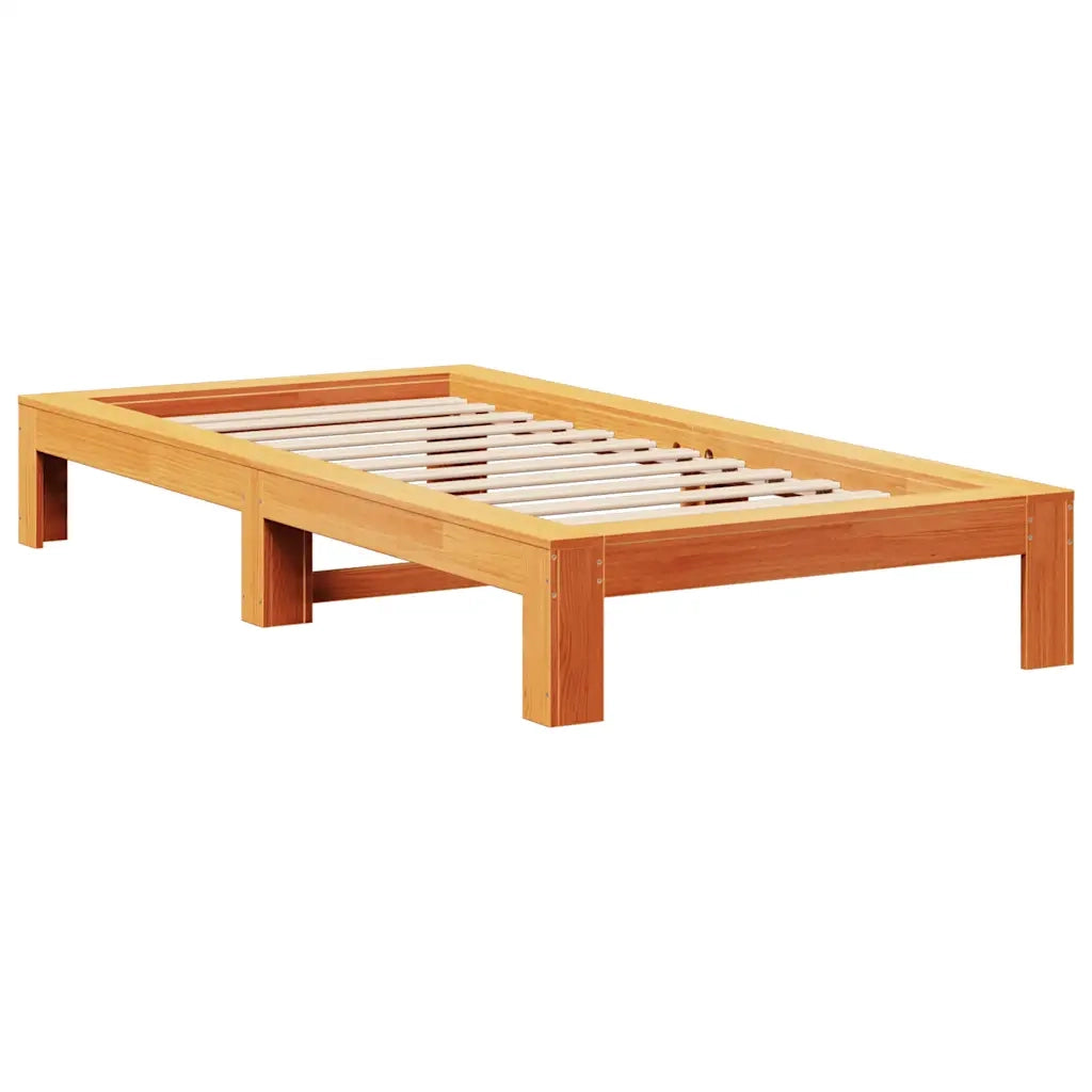 Letto senza Materasso Marrone Cera 90x190 cm in Legno di Pino 3309022