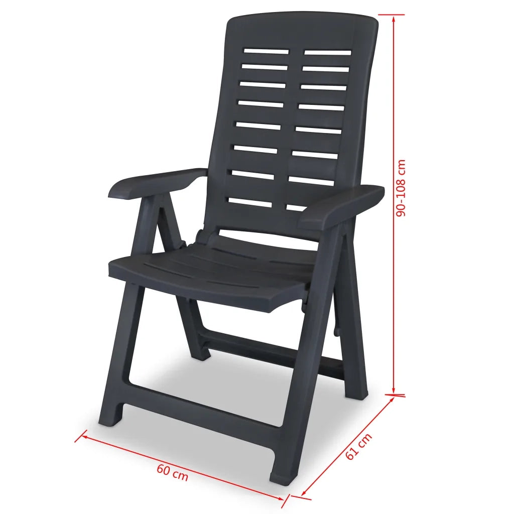Sedie Reclinabili Giardino 4 pz in Plastica Antracite 275071