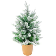 Trade Shop - Albero Di Natale Mini Effetto Innevato Dim. 60 Cm Sintetico Alberello Con Vaso -