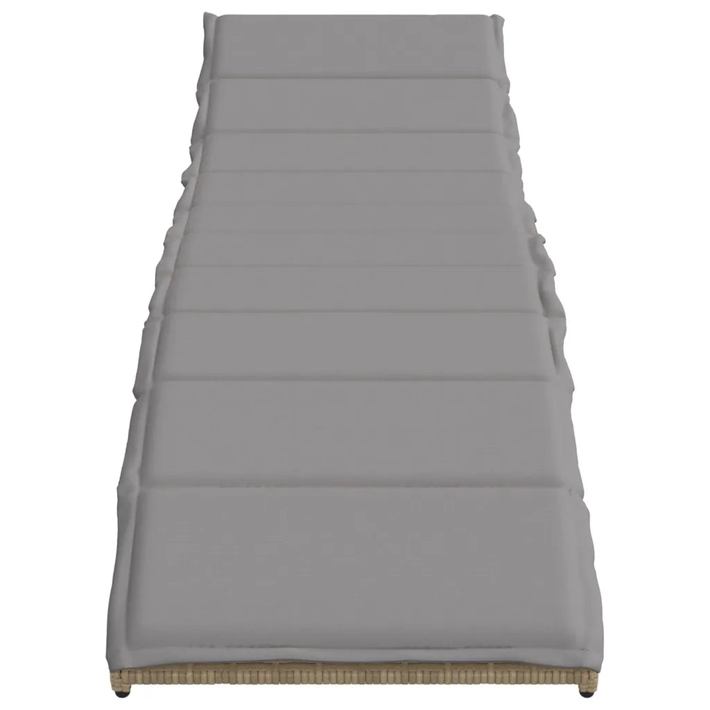 Lettini Prendisole 2 pz con Cuscini Beige in Polyrattan