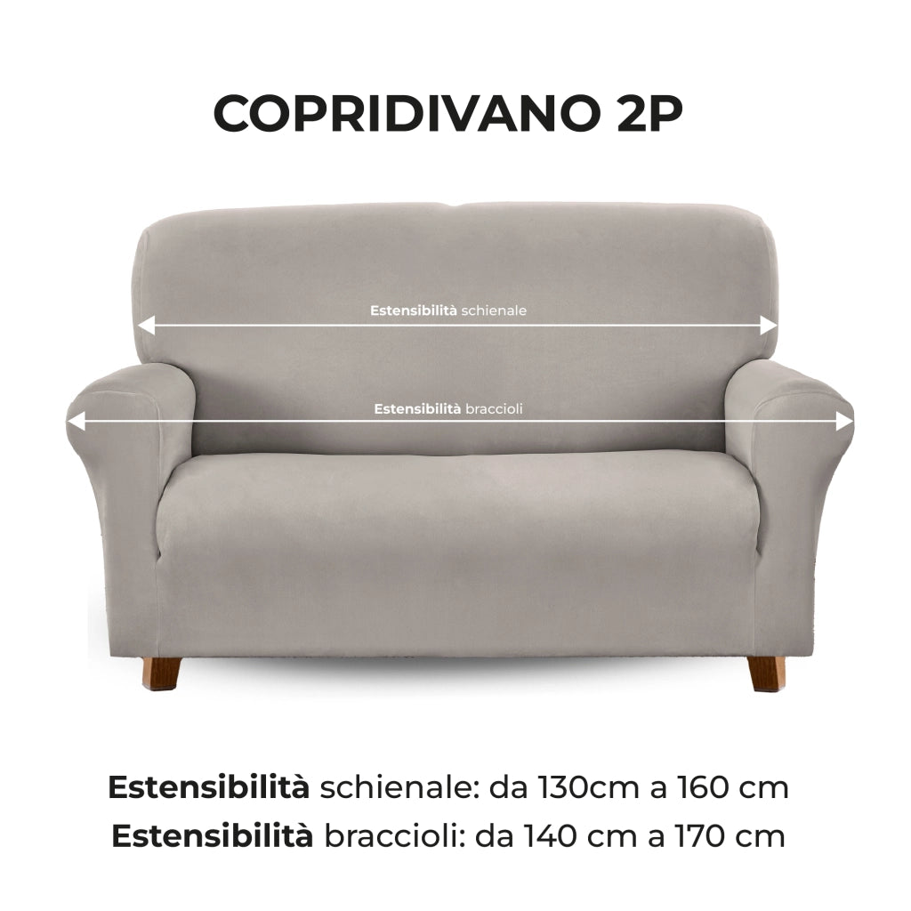 Copridivano In Velluto Elegante Impermeabile Tessuto Elasticizzato Antimacchia Copripoltrona Salva Divano Due Tre Posti Cover Sofà Universale Certificato Oekotex Antigraffio Animali  Grigio - Divano 2 posti