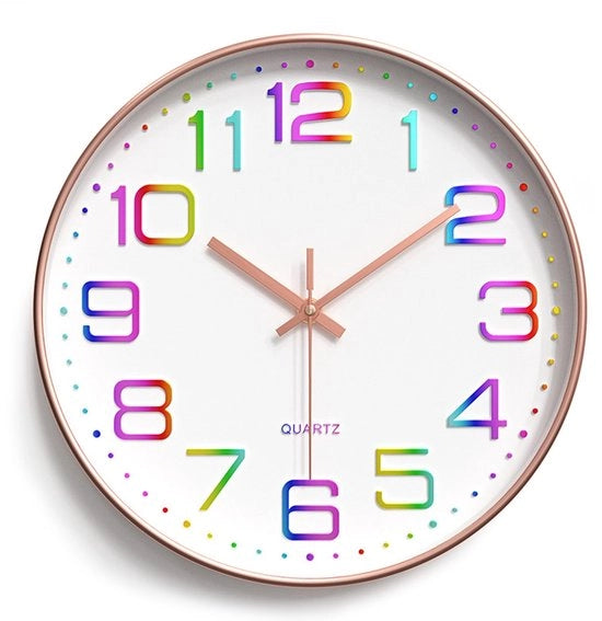 Orologio da parete silenzioso 30cm, orologio da parete analogo 3D a cifre senza ticchettio, facile da leggere, orologio da parete silenzioso 12 pollici come decorazione per soggiorno, cucina, ufficio, scuola, camera dei bambini
