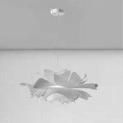 Trade Shop - Lampadario A Sospensione A Forma Di Fiore Petali Bianco Luce Attacco E27 Ip20 71607 -