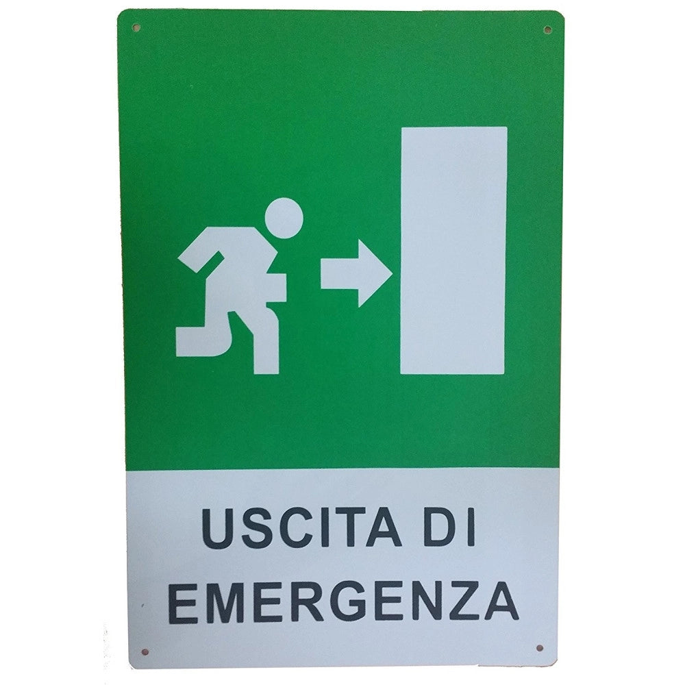 Trade Shop - Cartello Uscita Di Emergenza Freccia A Destra Segnaletica Direzionale Sicurezza -
