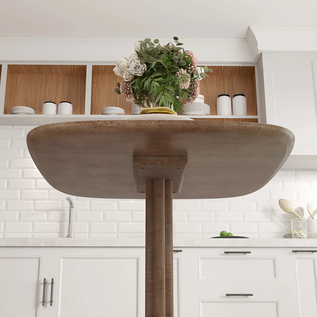 Tavolo da pranzo quadrato allungabile ¨C zephmum ¨C effetto legno marrone 70x70 cm