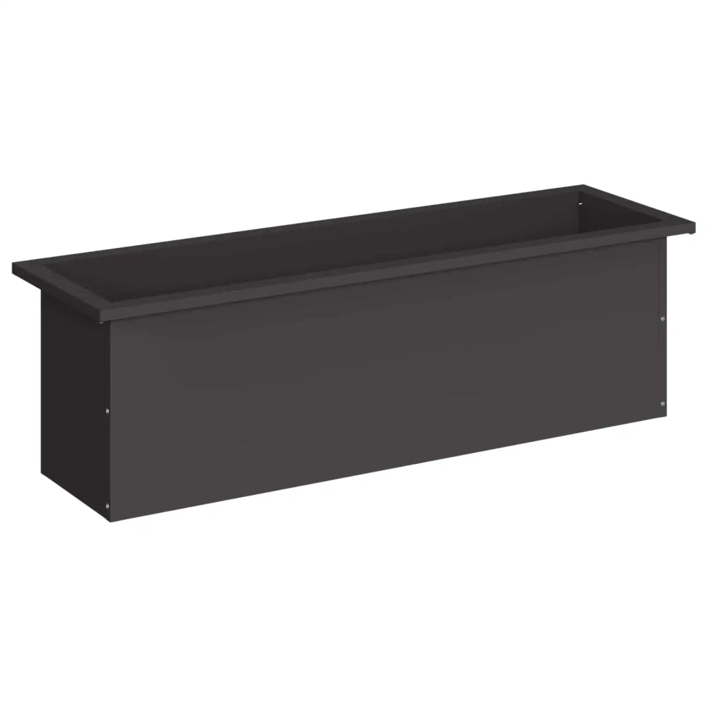 Fioriera da giardino con LED Nero 30 x 100 x 30 cm Acciaio 8008112