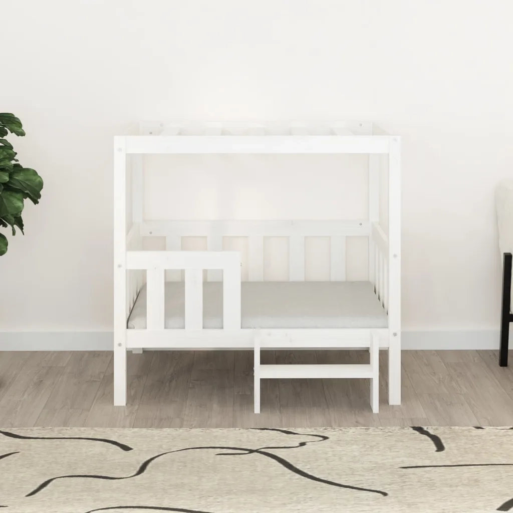 Cuccia per Cani Bianco 95,5x73,5x90cm in Legno Massello di Pino 822383