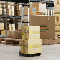 Carrello Portapacchi Pieghevole 40kg Maniglia Telescopica in Alluminio e Plastica Nero