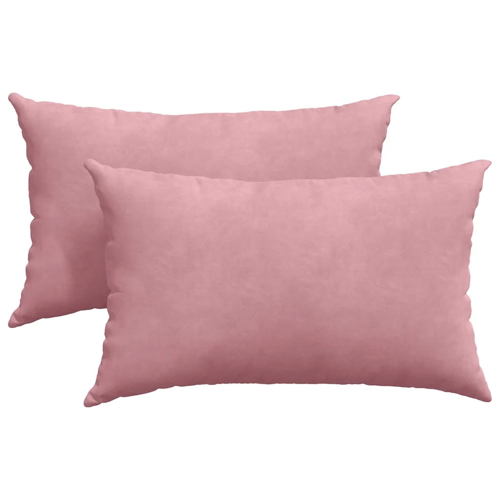 Cuscini da Divano 2 pcs Rosa 50 x 30 cm Tessuto in Cords
