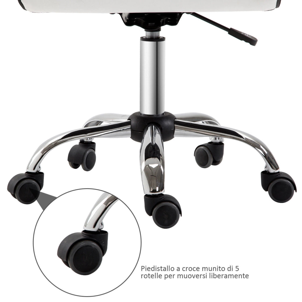 EasyComfort Sedia da Ufficio Ergonomica, Sedia Girevole Altezza Regolabile in Pelle Sintetica 46 × 51 × 80-92cm