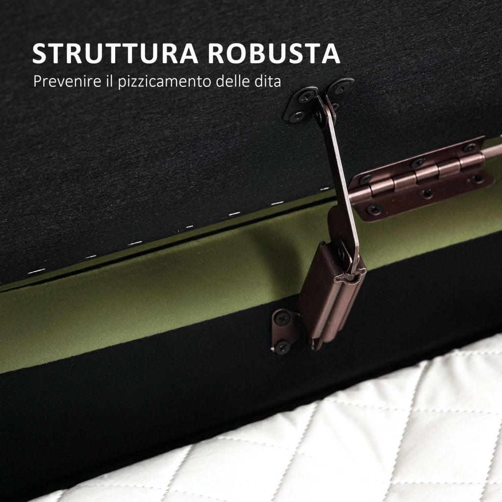 Panca Contenitore Ovale 108x44x43,5 cm da 72L in Tessuto Effetto Velluto Verde