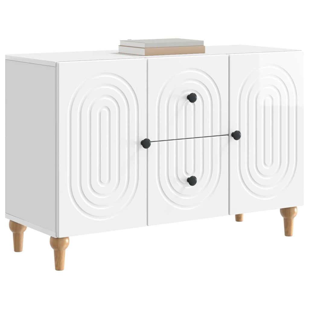 Mobile TV Bianco Lucido 89 x 34,5 x 60 cm Legno ingegnerizzato 894199