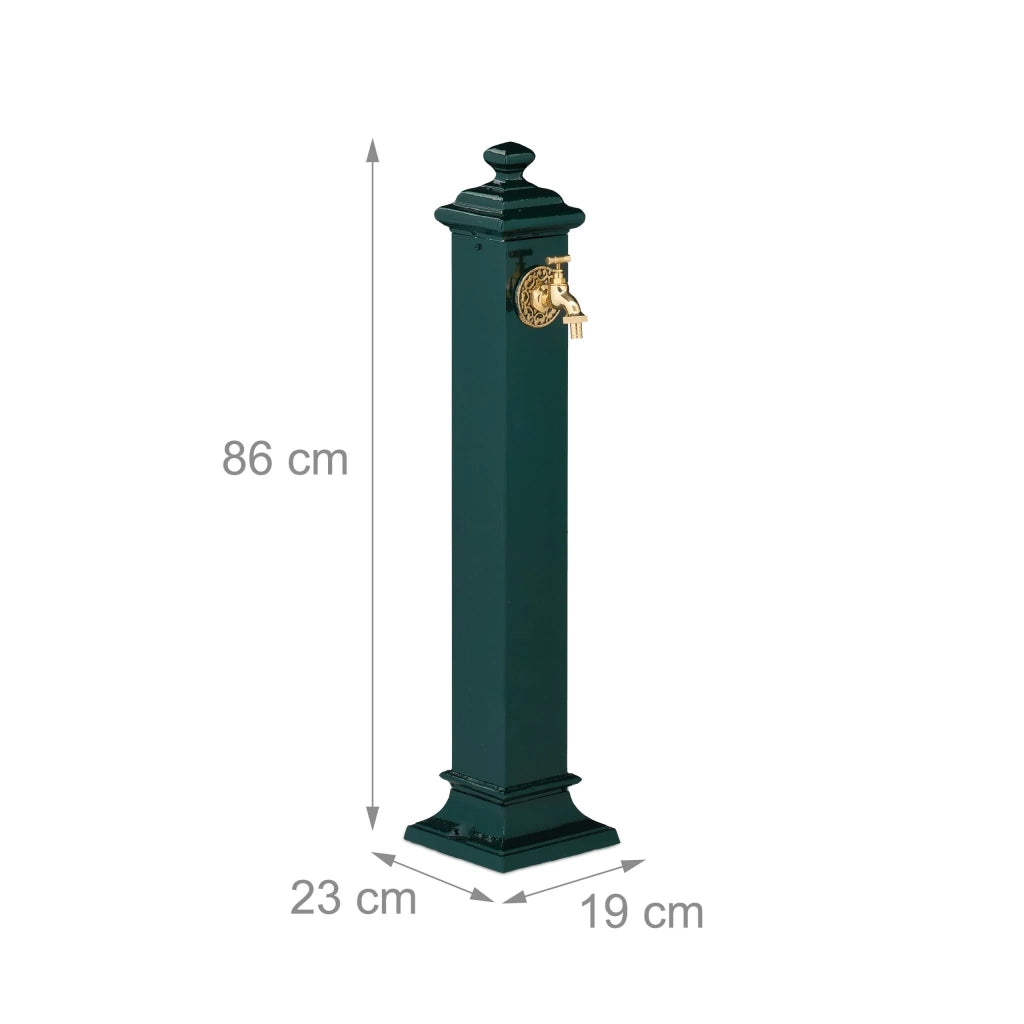 Fontana da giardino da esterno decorativa montagna vintage 120 x 40 x 30 cm in ghisa verde scuro 13_0015681