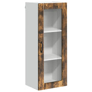 Pensile da cucina | Mobile in vetro da parete LUCCA Rovere Fumo 40 x 31 x 100 cm