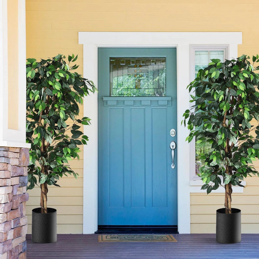 Pianta artificiale per esterni e interni, Ficus Artificiale Autentico 180 CM, 1008 Foglie, Grande Albero Artificiale, Decorazione Casa, Camera, Ufficio, Giardino