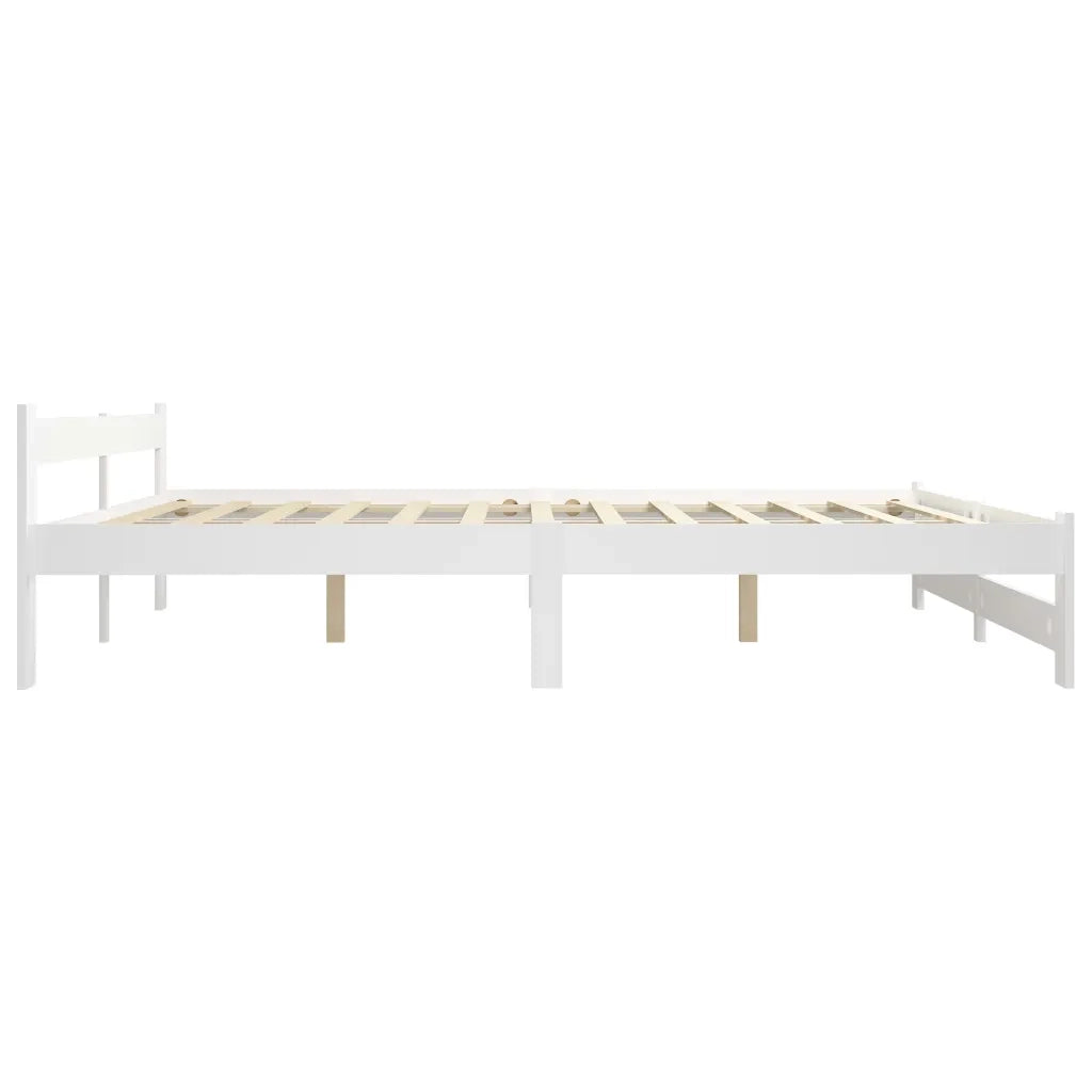 Giroletto senza Materasso Bianco 200x200 cm Legno Massello Pino 322004