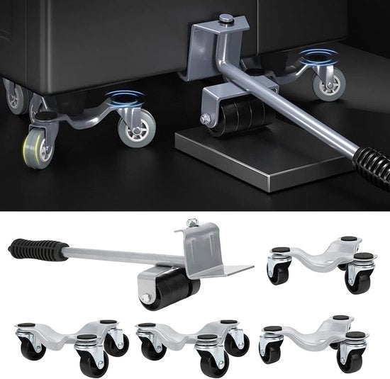 Set di ruote per trasporto mobili con capacità di sollevamento 400 kg - Carrello per mobili - Lifter per mobili - Set di ruote per mobili - Antiscivolo - Facile da utilizzare