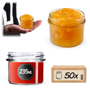KADAX 50 barattoli in vetro da 235 ml barattoli per conserve di marmellata per candele