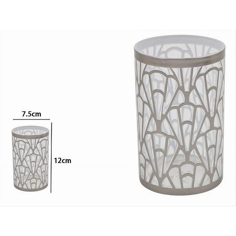 Trade Shop - Bicchiere Porta Spazzolini Accessorio Bagno Argento Contemporaneo Arredo 59101 -