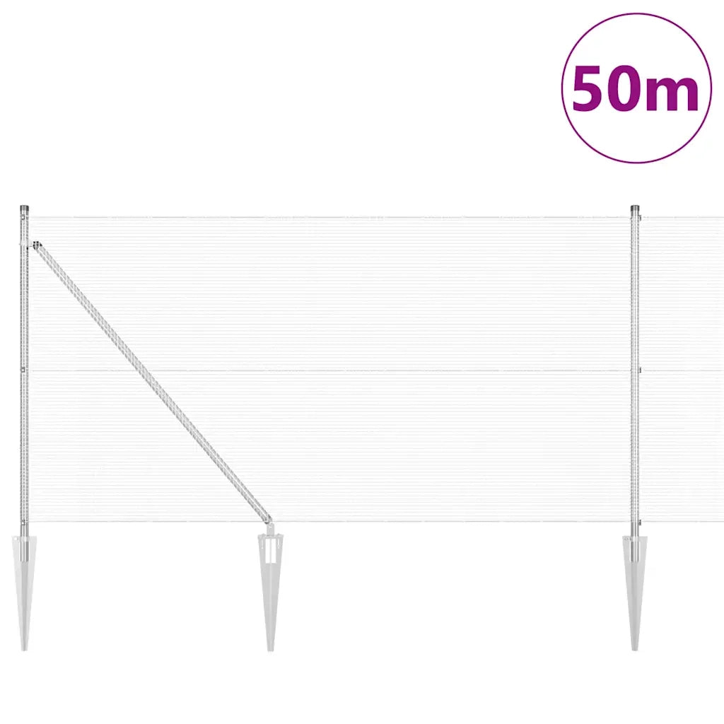 Palo della recinzione Argento 50 x 1 m (rete 12 x 12 mm)