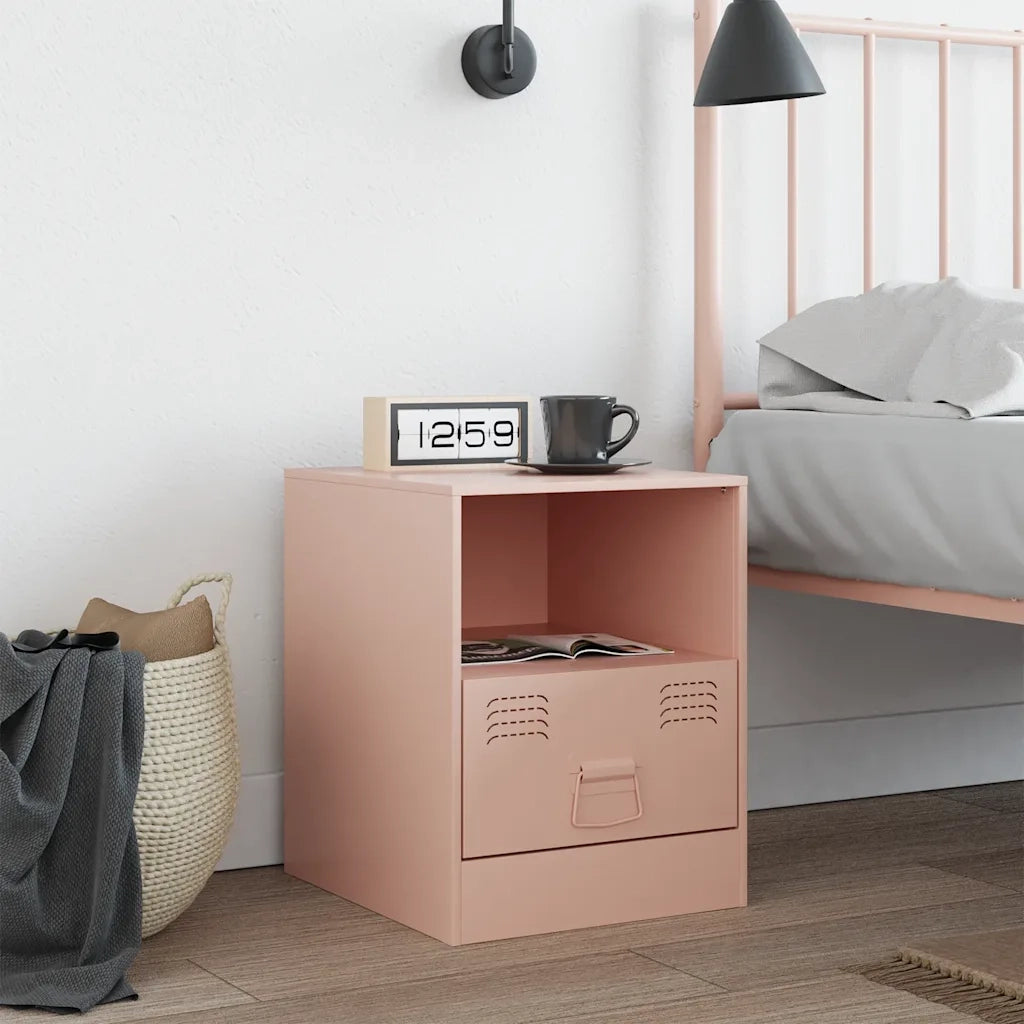 Comodino-Tavolino da notte Rosa 34,5x39x44 cm in Acciaio 634543