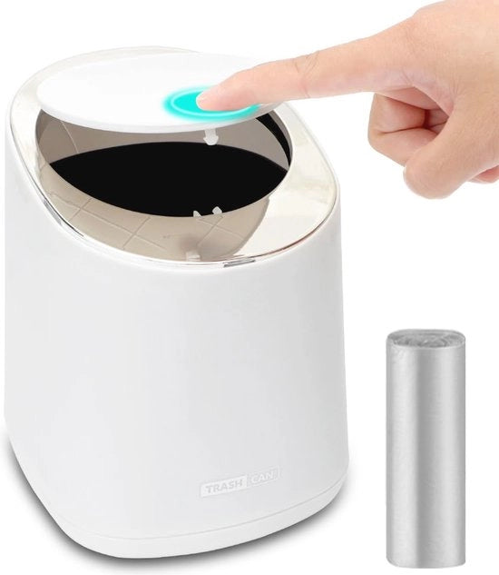 Mini contenitore per rifiuti con coperchio - Ideale per ufficio, tavolo da pranzo e cucina - Capacità 2 litri