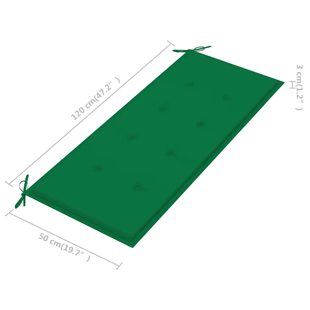 Panchina da Giardino 2 Posti e Cuscino 120cm Massello Eucalipto cod mxl 72308