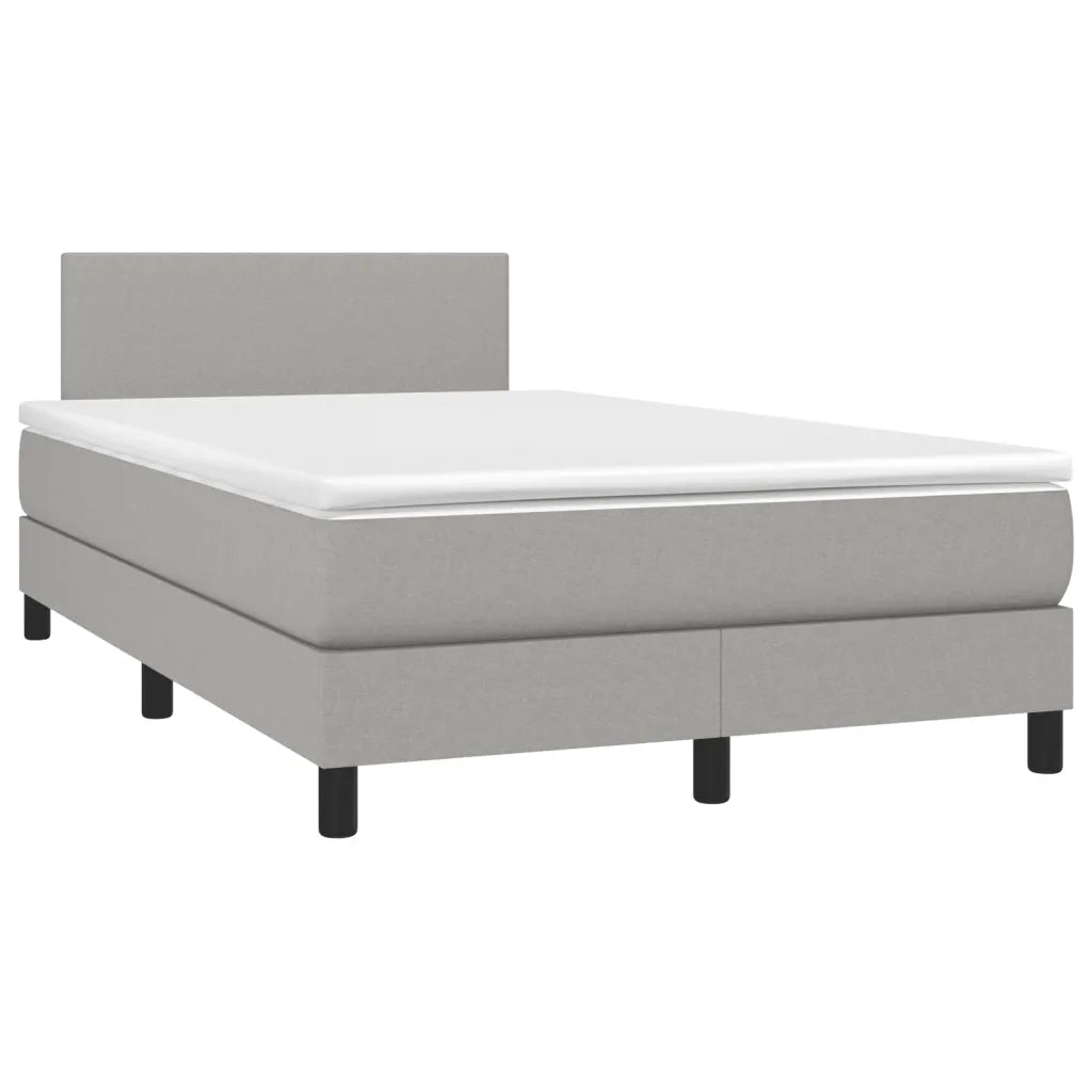 Letto a Molle Materasso e LED Grigio Chiaro 120x190 cm Tessuto 3270025