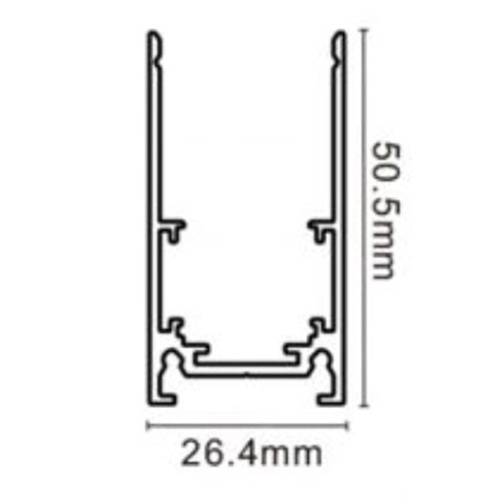 Trade Shop - Binario Lineare Esterno In Alluminio Nero Per Track Lights Magnetiche Dc 48v 2mt Gf-3-2m -