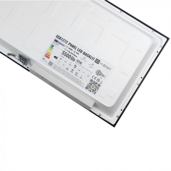 Pannello LED nero 50W 4000K 5500lm rettangolare Ecolight