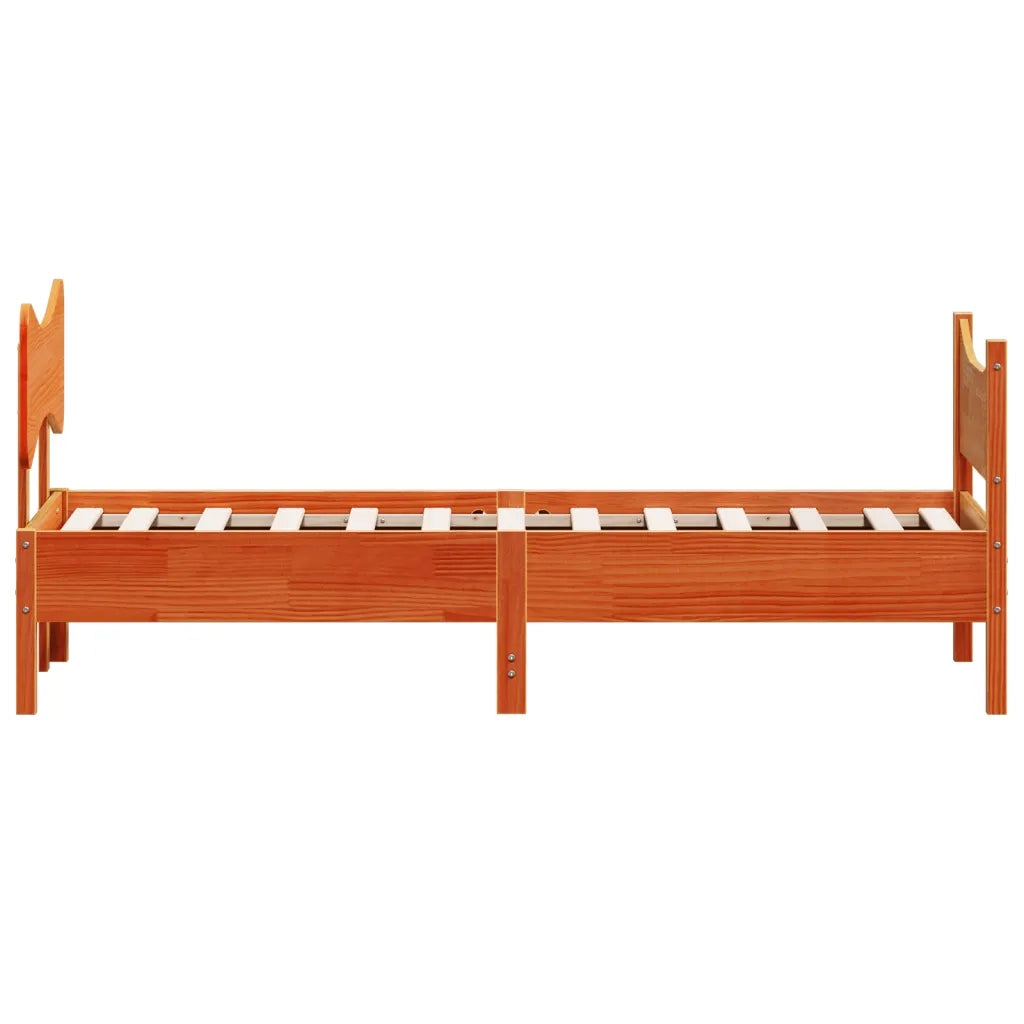 Letto senza Materasso Marrone Cera 75x190 cm in Legno di Pino 3216407