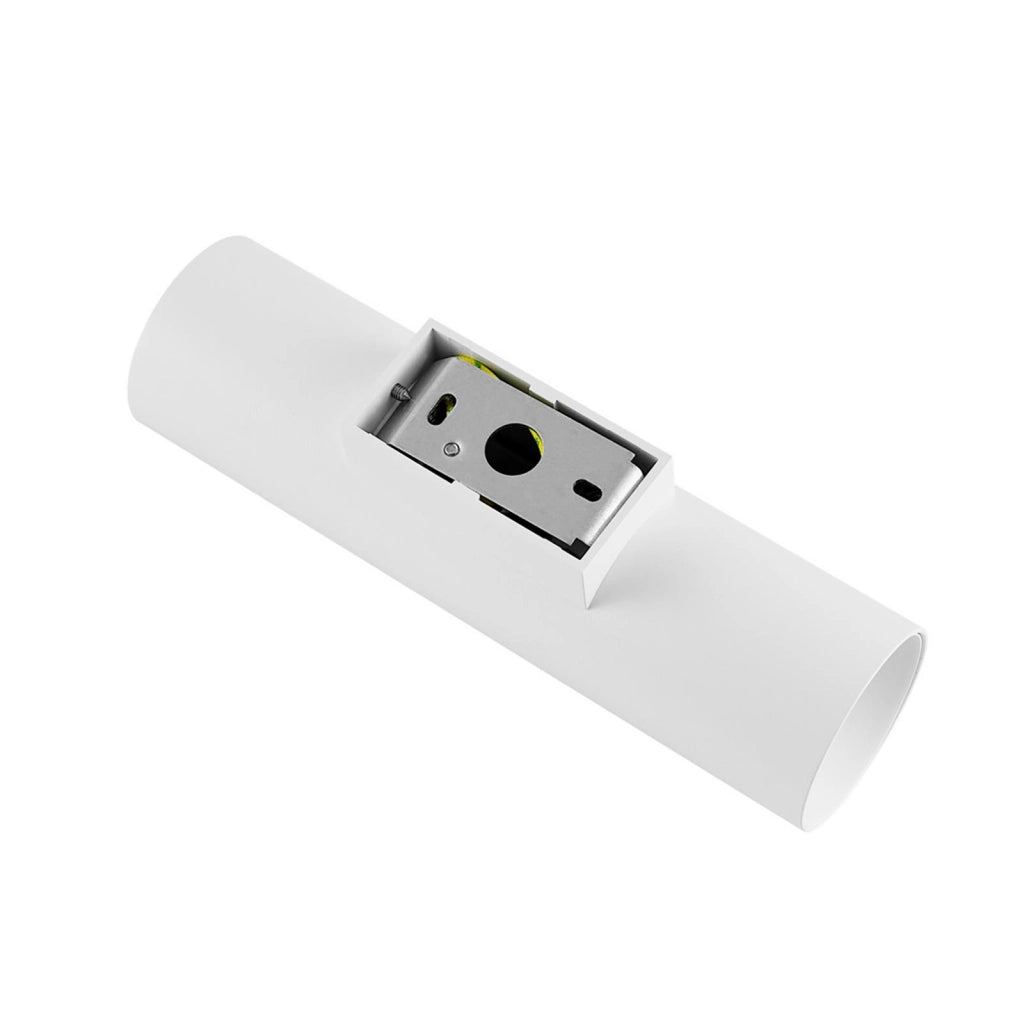 CAN applique moderno da parete doppia emissione GU10 lampada cilindro muro luce ingresso camera da letto 230V COLORE BIANCO