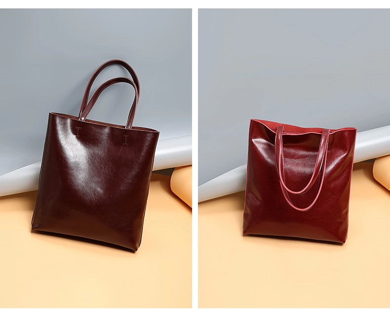 Borsa da lavoro grande da donna in vera pelle, borsa a tracolla da viaggio da donna, colore viola