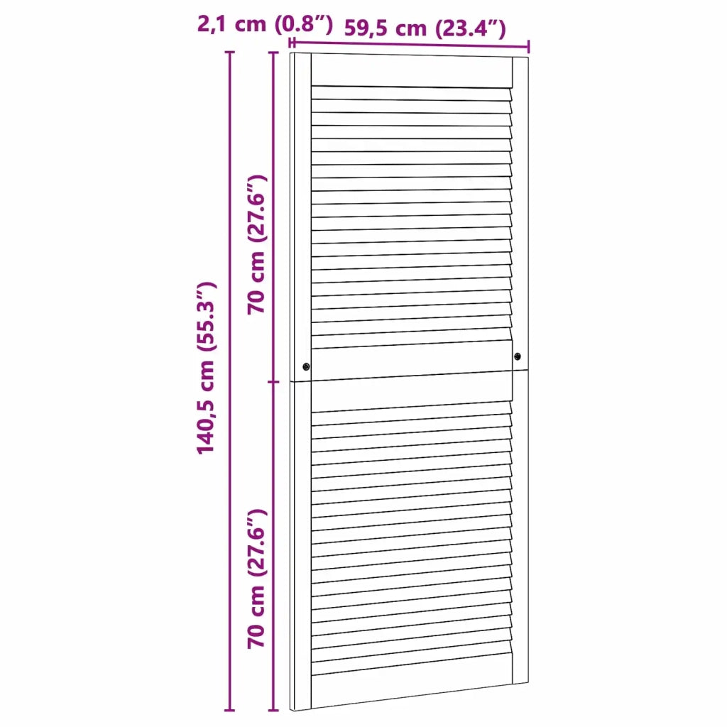Porta per Armadio 2 pcs Naturale 140,5 x 2,1 x 59,5 cm 42019265