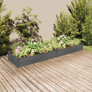 Fioriera Giardino con Fodera-Vaso da Esterno-Contenitore per Piante Grigia 240x60x25 cm Massello Abete