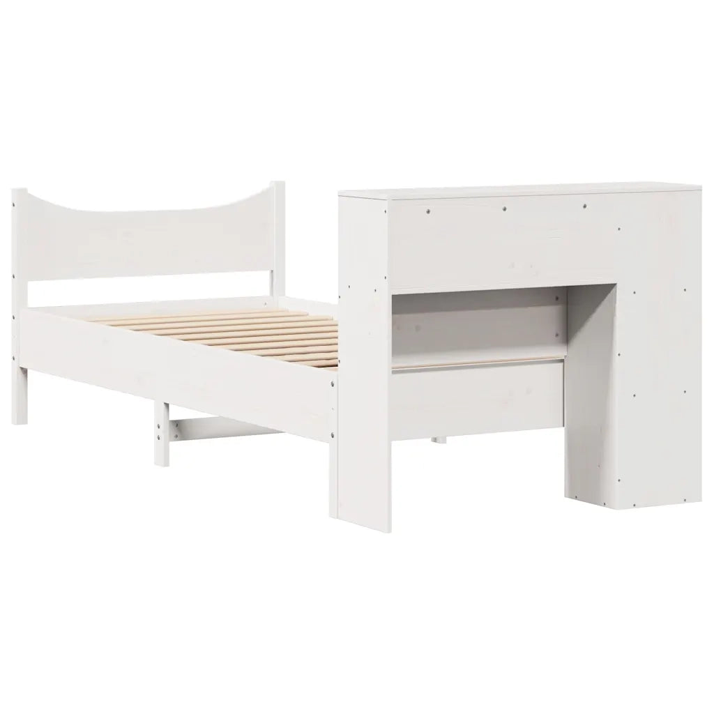 Giroletto senza Materasso Bianco 75x190 Legno Massello di Pino 3323324