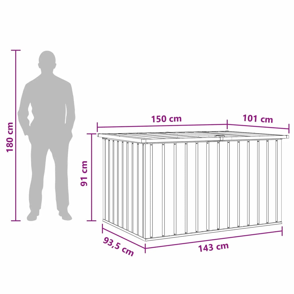 Baule da Giardino Marrone 149x99x93 cm 46268