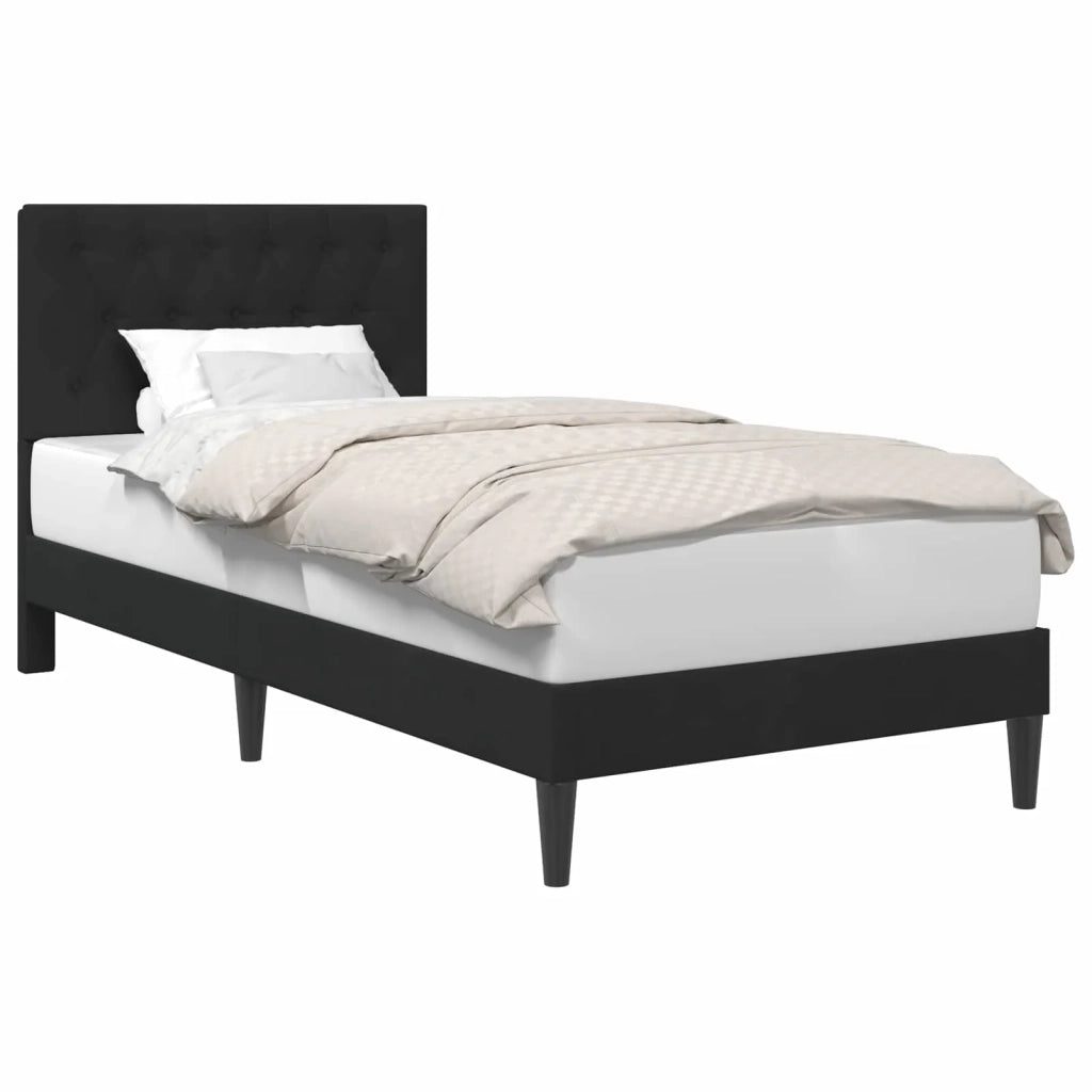 Struttura del letto con testiera Nero 90 x 190 cm Velluto 42027635